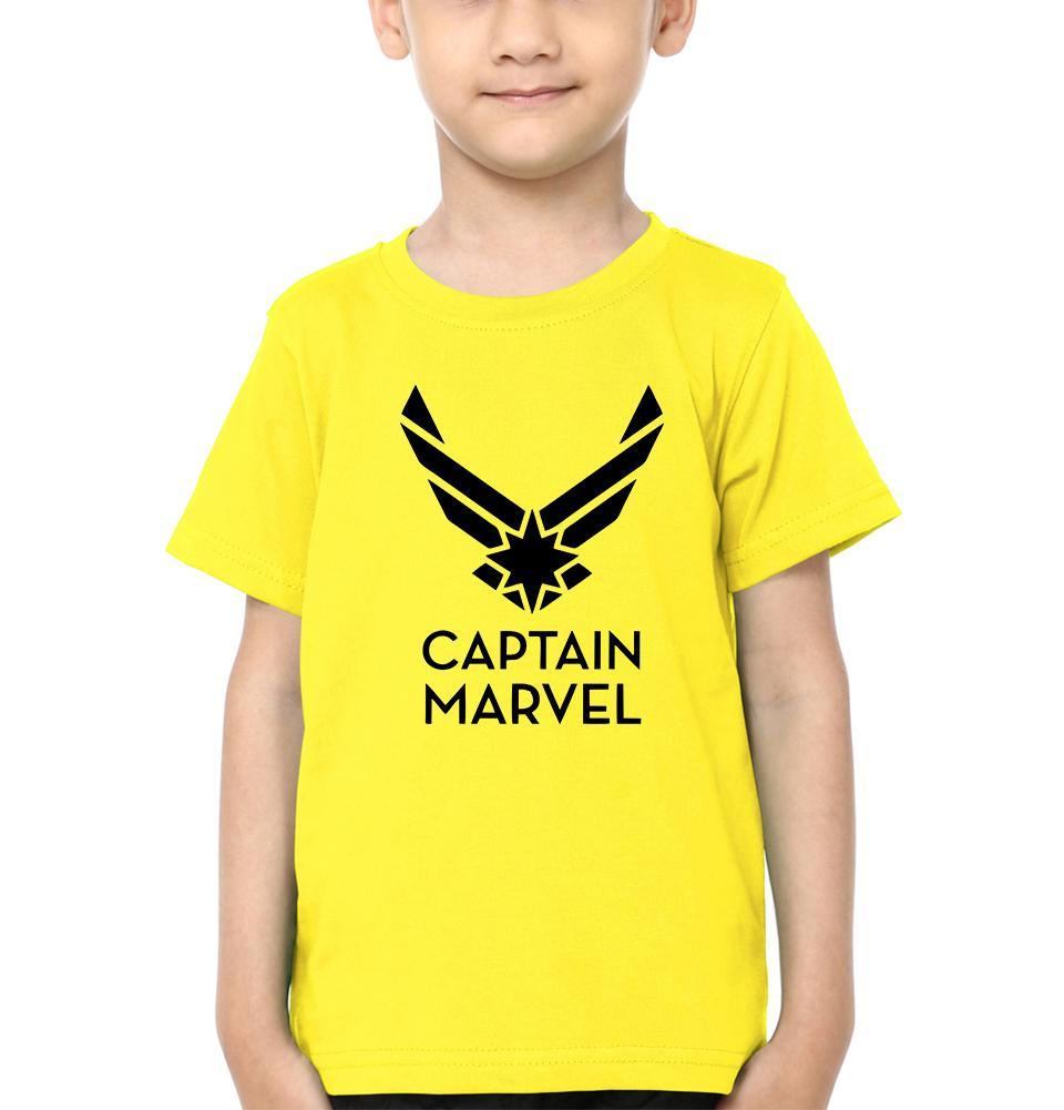 Captain Marvel Logo Half Sleeves T-Shirt for Boy-KidsFashionVilla