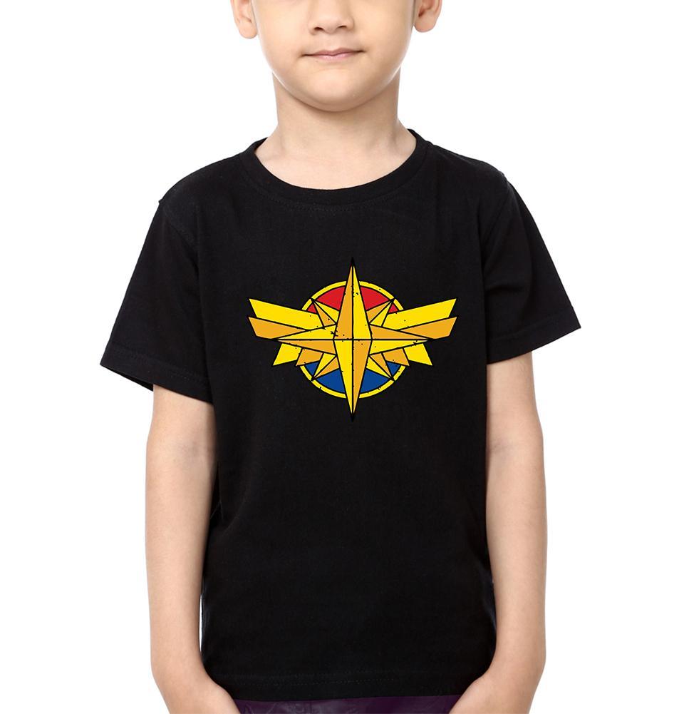Captain Marvel Logo Half Sleeves T-Shirt for Boy-KidsFashionVilla