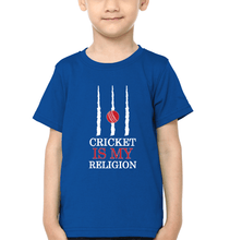 Load image into Gallery viewer, Cricket is my religion Half Sleeves T-Shirt for Boys and Kids-KidsFashionVilla
