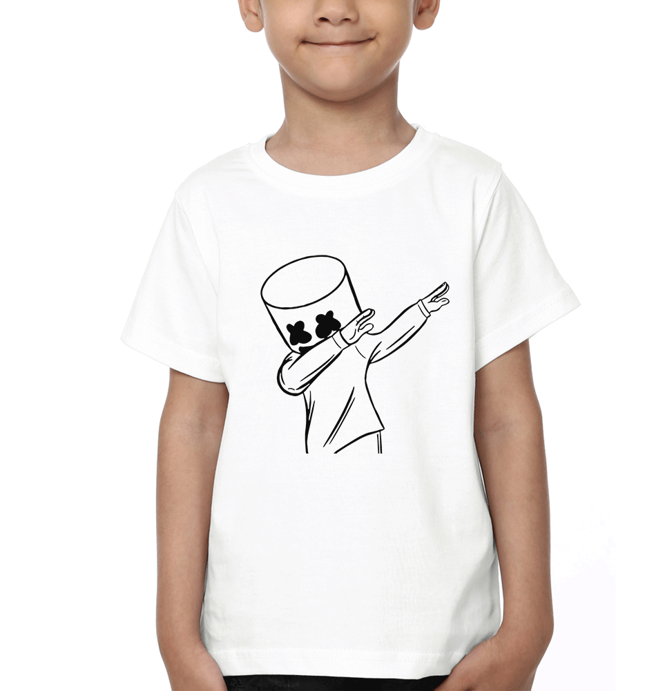 Marshmello Logo Half Sleeves T-Shirt for Boy-KidsFashionVilla