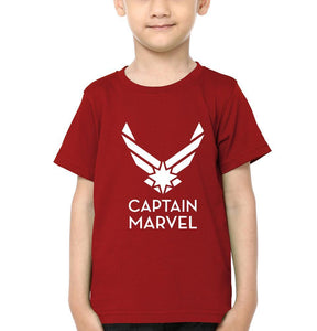 Captain Marvel Logo Half Sleeves T-Shirt for Boy-KidsFashionVilla