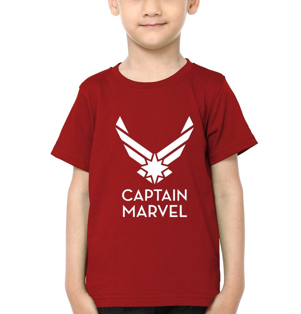 Captain Marvel Logo Half Sleeves T-Shirt for Boy-KidsFashionVilla