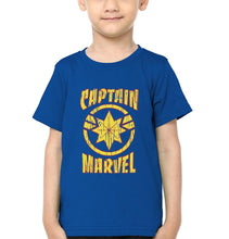 Load image into Gallery viewer, Captain Marvel Logo Half Sleeves T-Shirt for Boy-KidsFashionVilla
