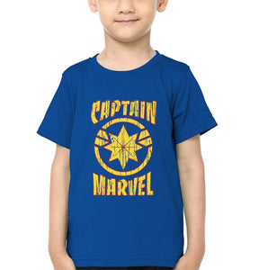Captain Marvel Logo Half Sleeves T-Shirt for Boy-KidsFashionVilla