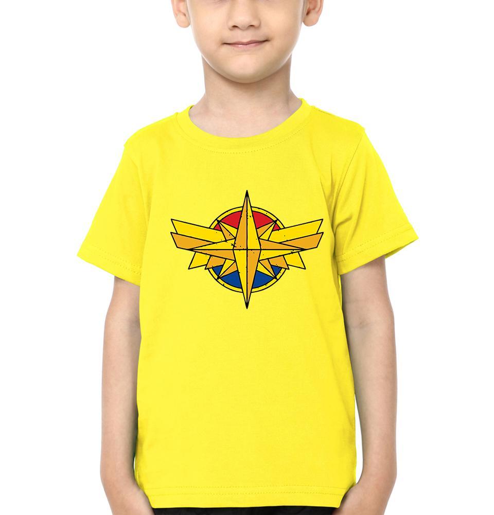Captain Marvel Logo Half Sleeves T-Shirt for Boy-KidsFashionVilla