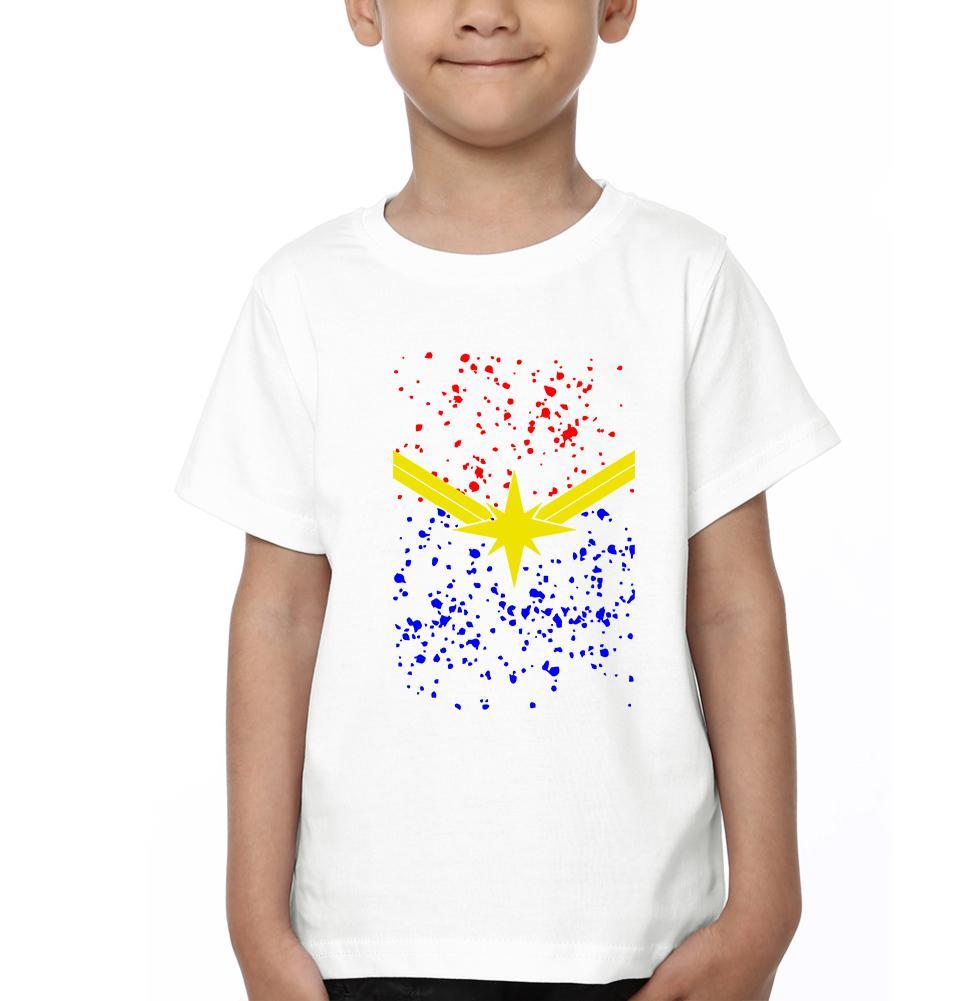 Captain Marvel Logo Half Sleeves T-Shirt for Boy-KidsFashionVilla