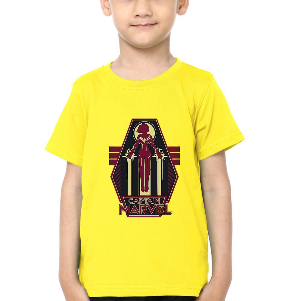 Captain Marvel Logo Half Sleeves T-Shirt for Boy-KidsFashionVilla