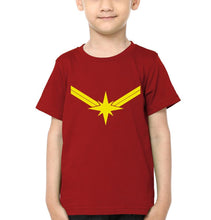 Load image into Gallery viewer, Captain Marvel Logo Half Sleeves T-Shirt for Boy-KidsFashionVilla
