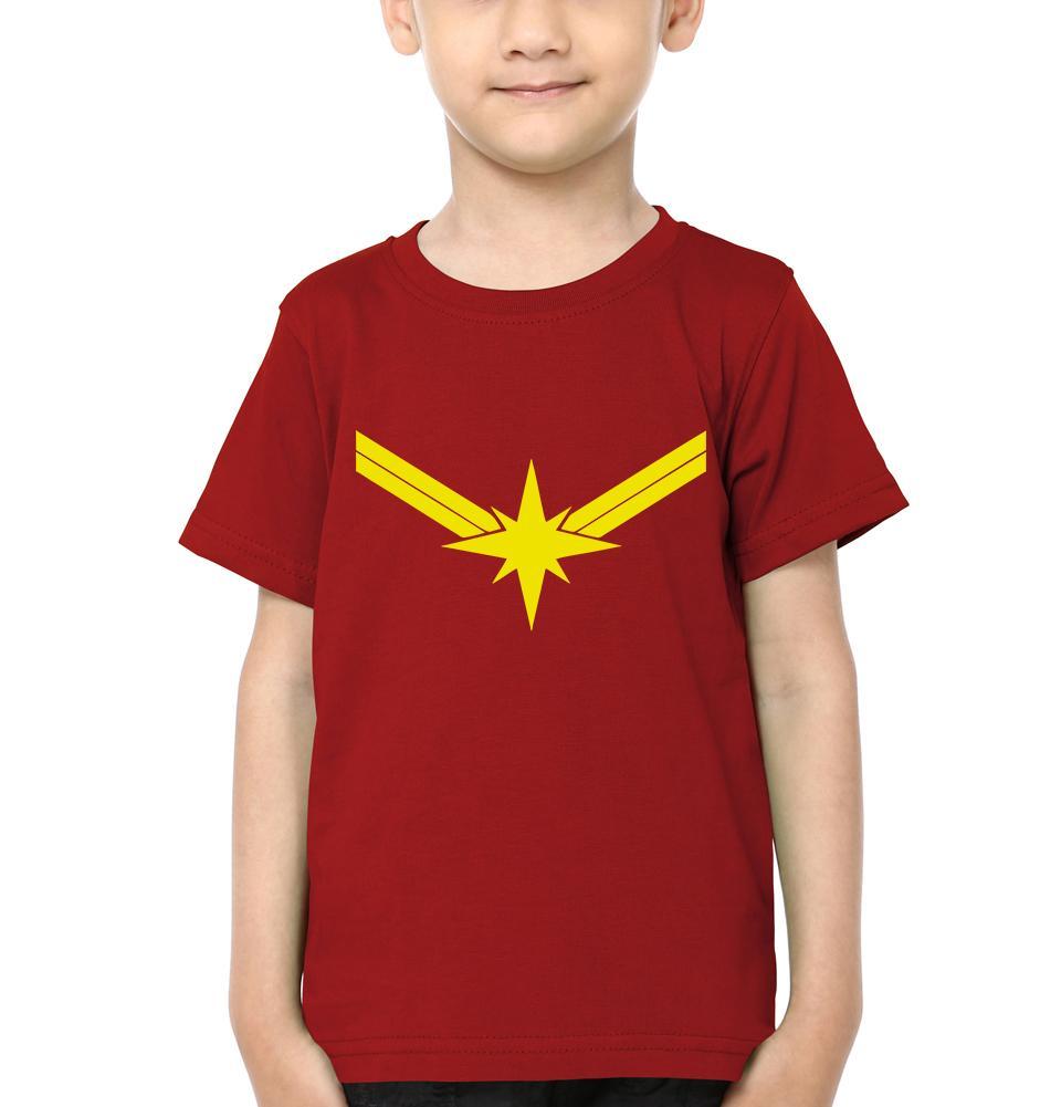 Captain Marvel Logo Half Sleeves T-Shirt for Boy-KidsFashionVilla