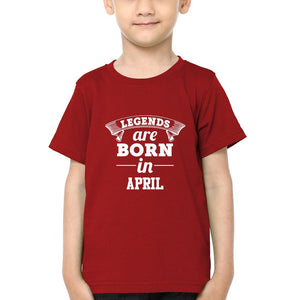 Legends are Born in April Half Sleeves T-Shirt for Boy-KidsFashionVilla