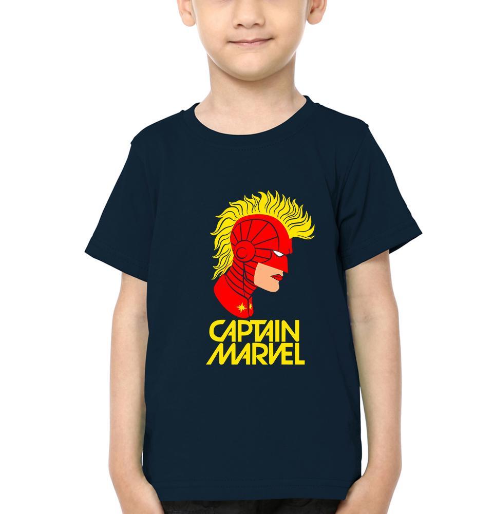 Captain Marvel Logo Half Sleeves T-Shirt for Boy-KidsFashionVilla