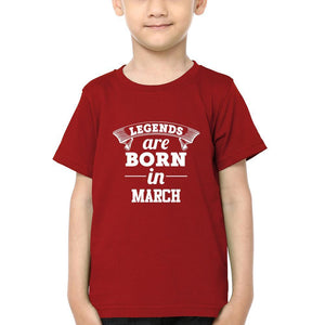 Legends are Born in March Half Sleeves T-Shirt for Boy-KidsFashionVilla