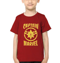 Load image into Gallery viewer, Captain Marvel Logo Half Sleeves T-Shirt for Boy-KidsFashionVilla

