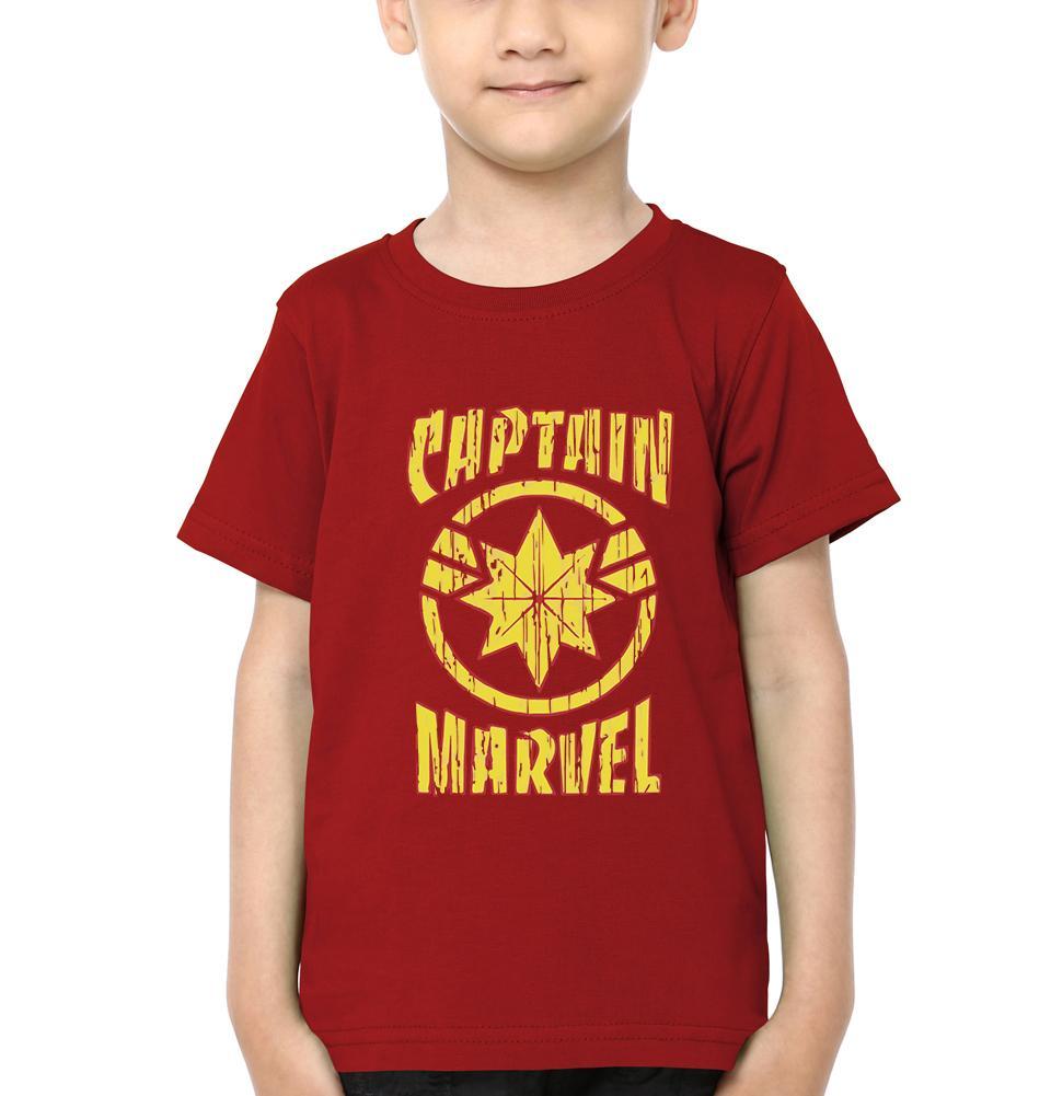 Captain Marvel Logo Half Sleeves T-Shirt for Boy-KidsFashionVilla