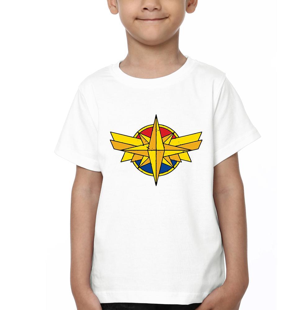 Captain Marvel Logo Half Sleeves T-Shirt for Boy-KidsFashionVilla