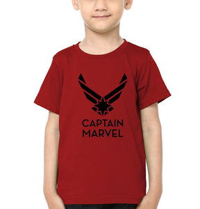 Captain Marvel Logo Half Sleeves T-Shirt for Boy-KidsFashionVilla