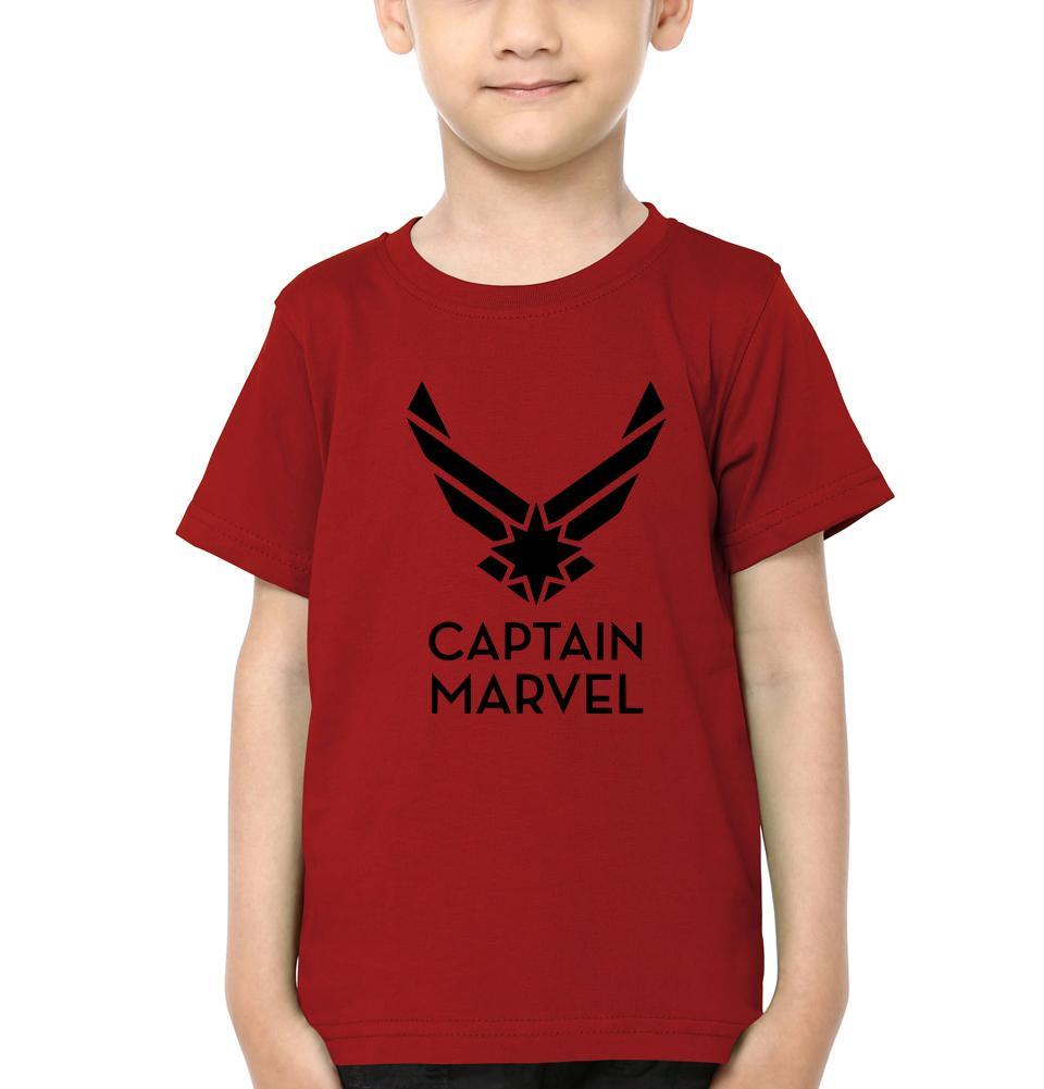 Captain Marvel Logo Half Sleeves T-Shirt for Boy-KidsFashionVilla