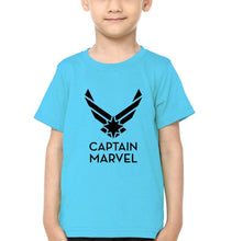 Load image into Gallery viewer, Captain Marvel Logo Half Sleeves T-Shirt for Boy-KidsFashionVilla
