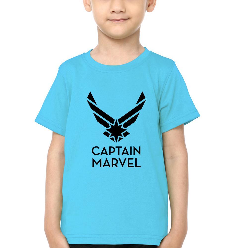 Captain Marvel Logo Half Sleeves T-Shirt for Boy-KidsFashionVilla