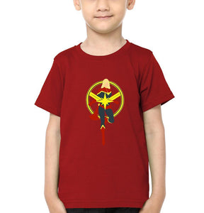 Captain Marvel Logo Half Sleeves T-Shirt for Boy-KidsFashionVilla