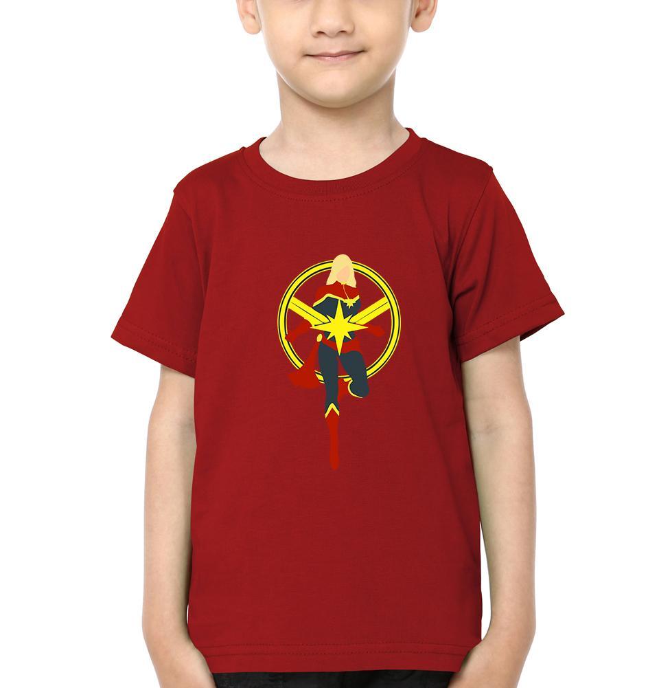 Captain Marvel Logo Half Sleeves T-Shirt for Boy-KidsFashionVilla