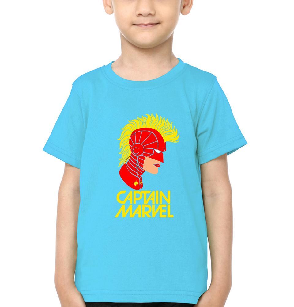 Captain Marvel Logo Half Sleeves T-Shirt for Boy-KidsFashionVilla