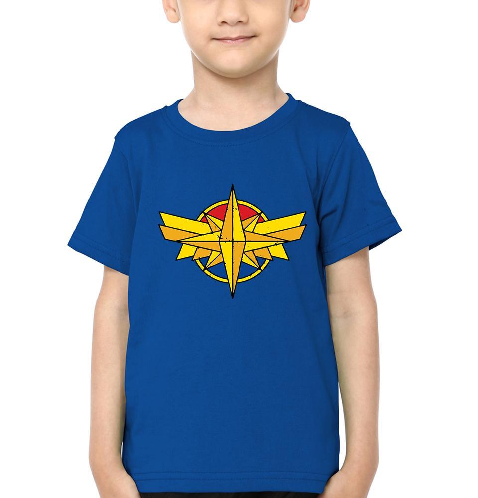 Captain Marvel Logo Half Sleeves T-Shirt for Boy-KidsFashionVilla
