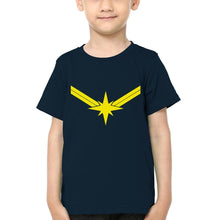 Load image into Gallery viewer, Captain Marvel Logo Half Sleeves T-Shirt for Boy-KidsFashionVilla

