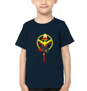 Captain Marvel Logo Half Sleeves T-Shirt for Boy-KidsFashionVilla