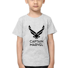 Load image into Gallery viewer, Captain Marvel Logo Half Sleeves T-Shirt for Boy-KidsFashionVilla
