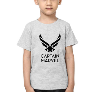 Captain Marvel Logo Half Sleeves T-Shirt for Boy-KidsFashionVilla