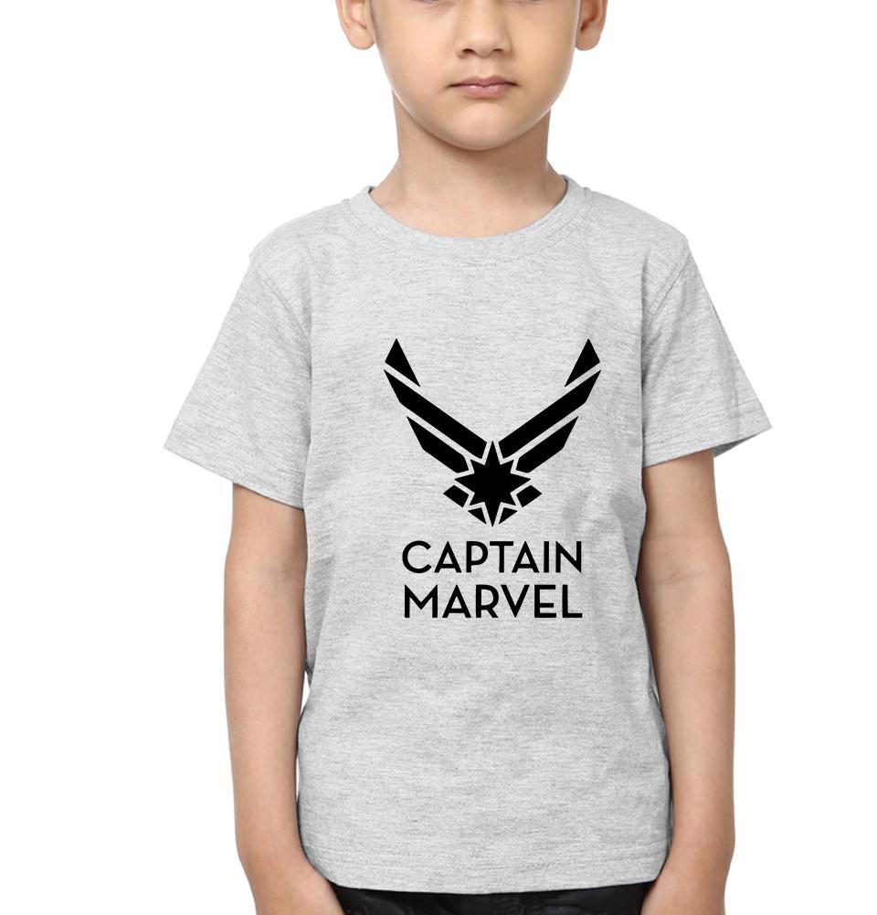 Captain Marvel Logo Half Sleeves T-Shirt for Boy-KidsFashionVilla