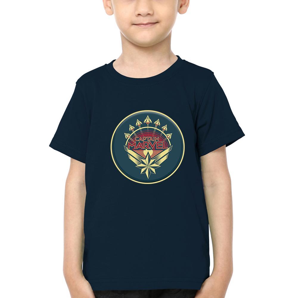 Captain Marvel Logo Half Sleeves T-Shirt for Boy-KidsFashionVilla