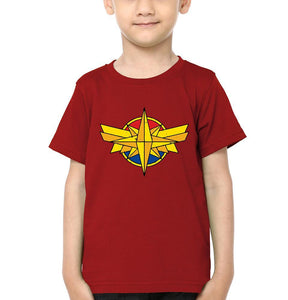 Captain Marvel Logo Half Sleeves T-Shirt for Boy-KidsFashionVilla