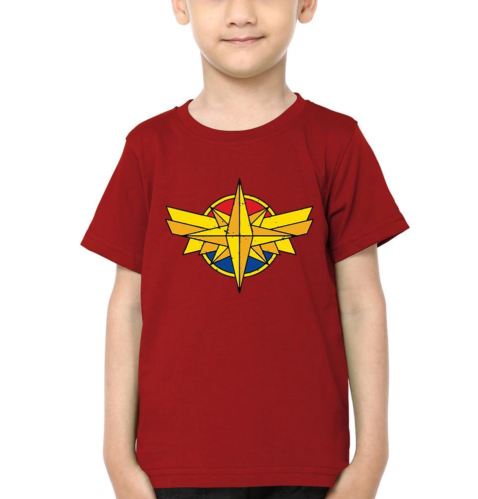 Captain Marvel Logo Half Sleeves T-Shirt for Boy-KidsFashionVilla