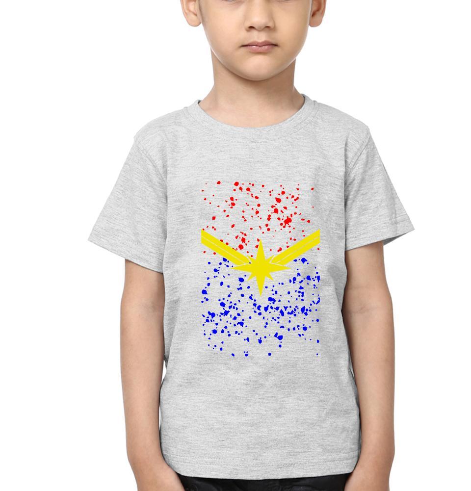 Captain Marvel Logo Half Sleeves T-Shirt for Boy-KidsFashionVilla