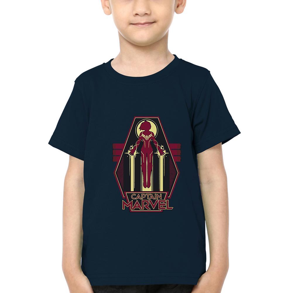 Captain Marvel Logo Half Sleeves T-Shirt for Boy-KidsFashionVilla