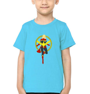 Captain Marvel Logo Half Sleeves T-Shirt for Boy-KidsFashionVilla