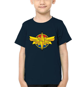 Captain Marvel Logo Half Sleeves T-Shirt for Boy-KidsFashionVilla