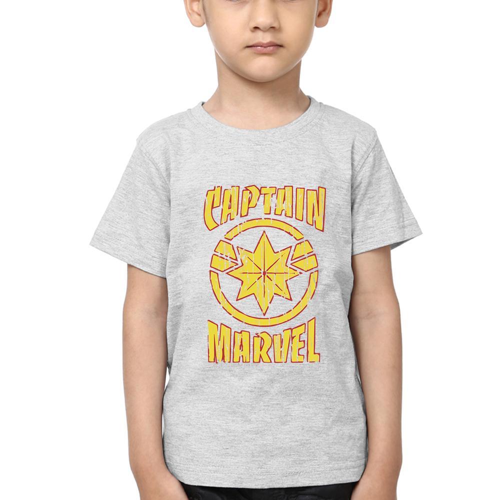 Captain Marvel Logo Half Sleeves T-Shirt for Boy-KidsFashionVilla