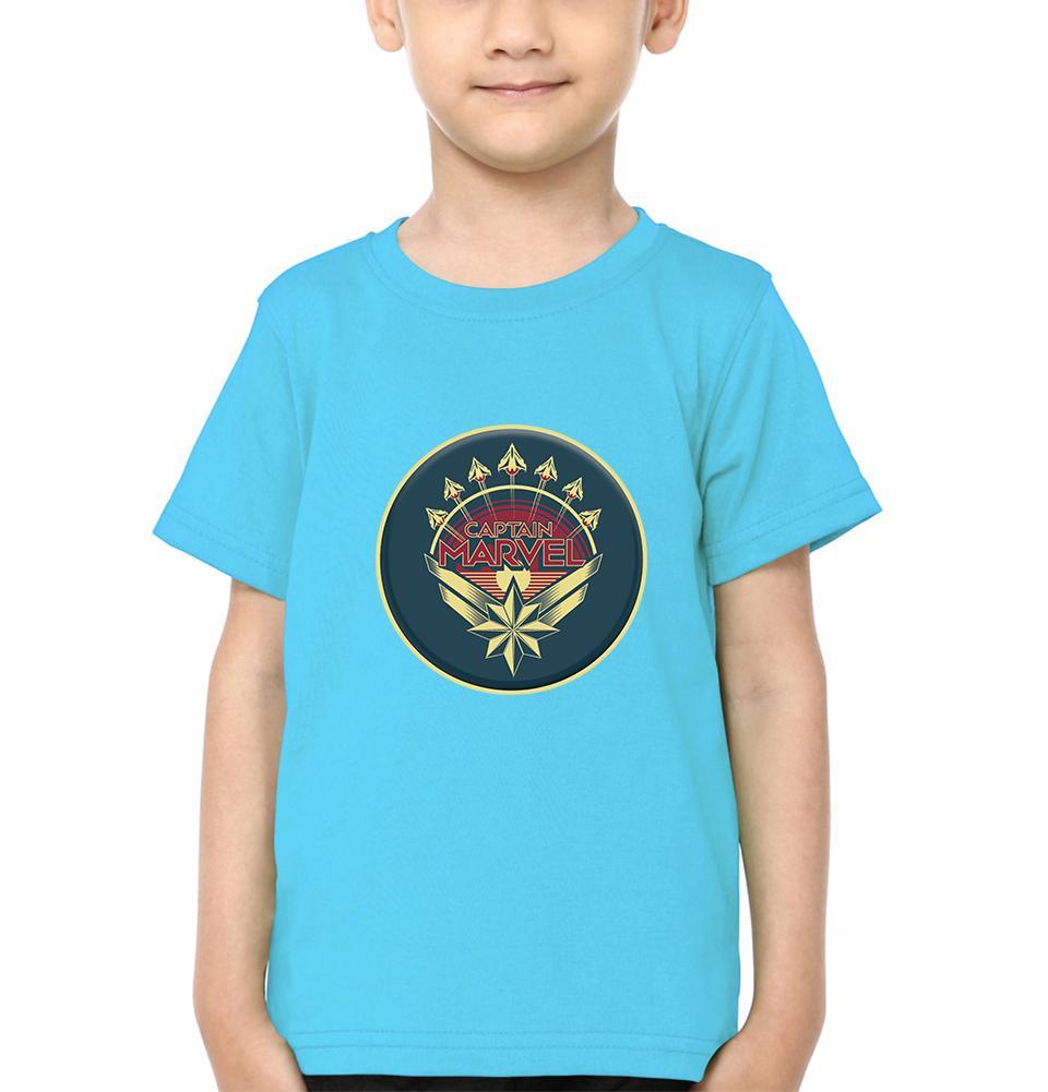Captain Marvel Logo Half Sleeves T-Shirt for Boy-KidsFashionVilla