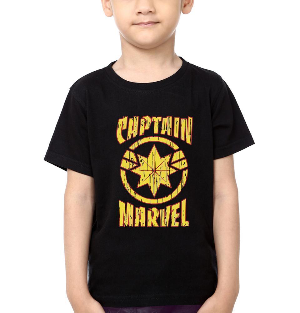 Captain Marvel Logo Half Sleeves T-Shirt for Boy-KidsFashionVilla
