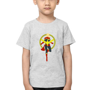 Captain Marvel Logo Half Sleeves T-Shirt for Boy-KidsFashionVilla
