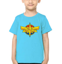 Load image into Gallery viewer, Captain Marvel Logo Half Sleeves T-Shirt for Boy-KidsFashionVilla
