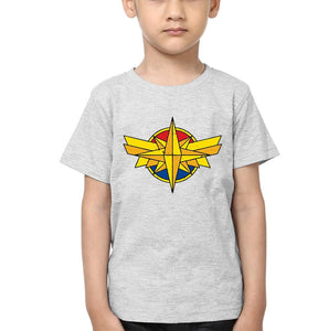 Captain Marvel Logo Half Sleeves T-Shirt for Boy-KidsFashionVilla