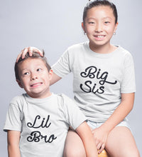 Load image into Gallery viewer, Big Sis Lil Bro Brother-Sister Kid Half Sleeves T-Shirts -KidsFashionVilla
