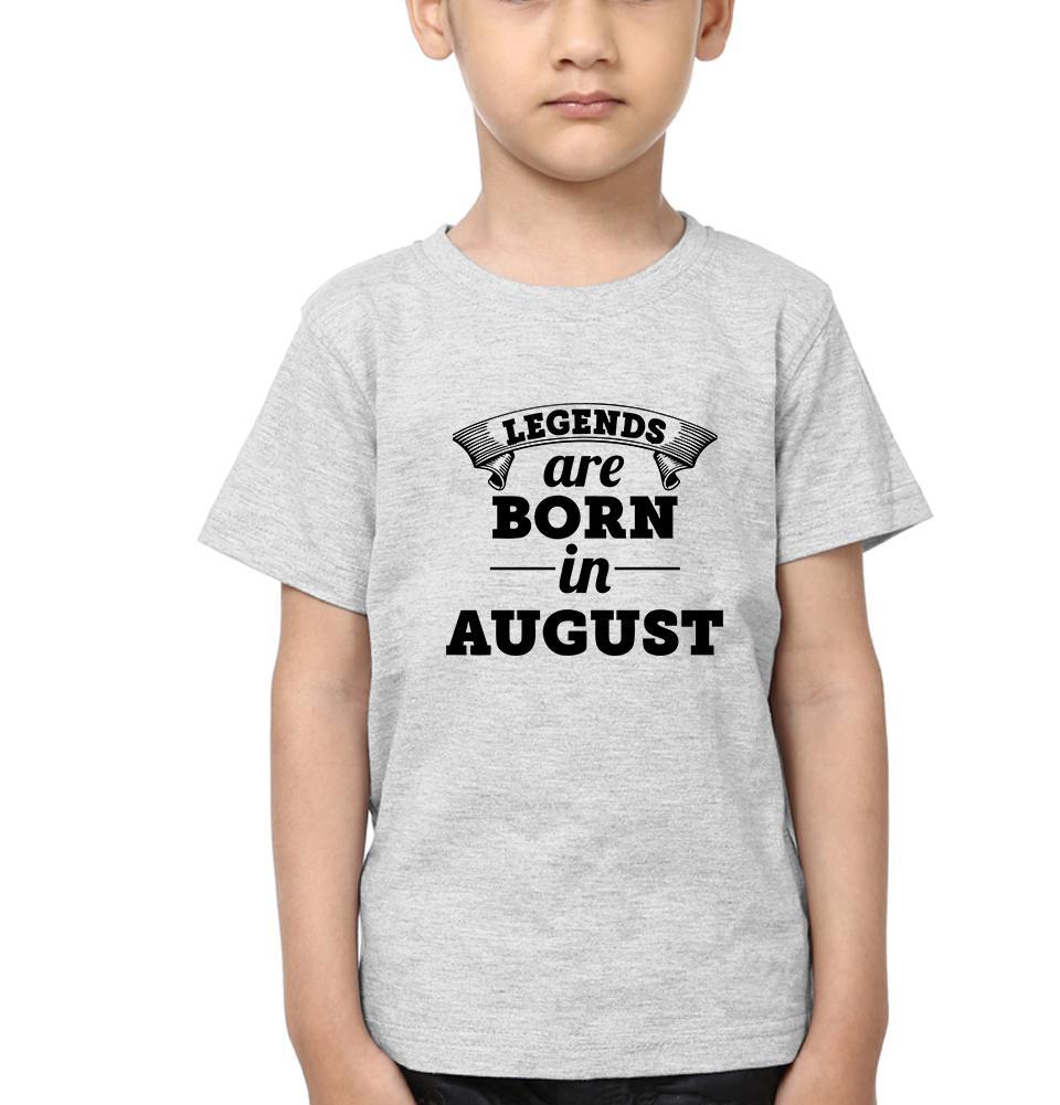 Legends are Born in August Half Sleeves T-Shirt for Boy-KidsFashionVilla
