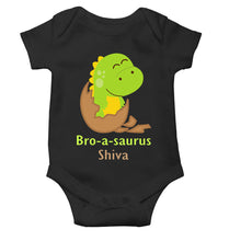 Load image into Gallery viewer, Custom Name Bro A Sauras Raksha Bandhan Rompers for Baby Boy- KidsFashionVilla
