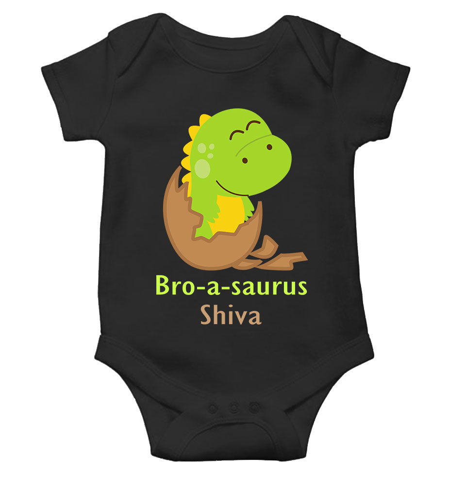 Custom Name Bro A Sauras Raksha Bandhan Rompers for Baby Boy- KidsFashionVilla