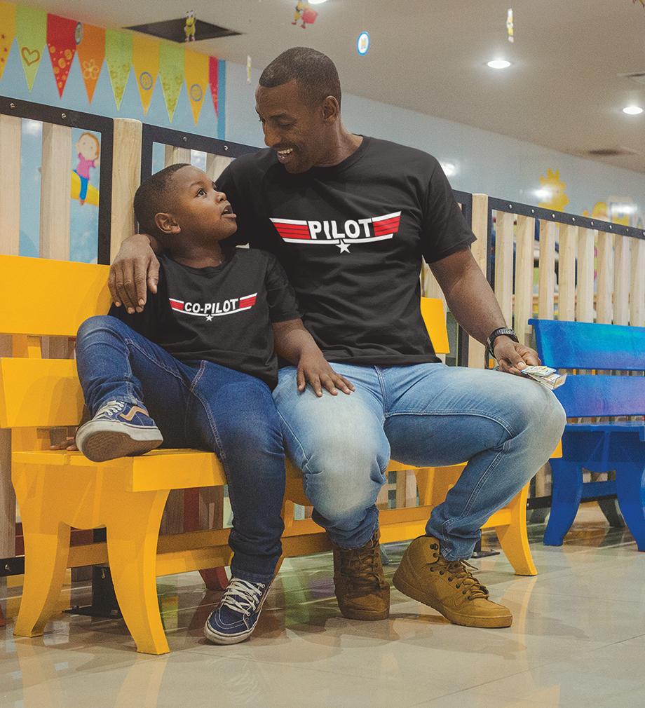 Pilot Co-Pilot Father and Son Matching T-Shirt- KidsFashionVilla